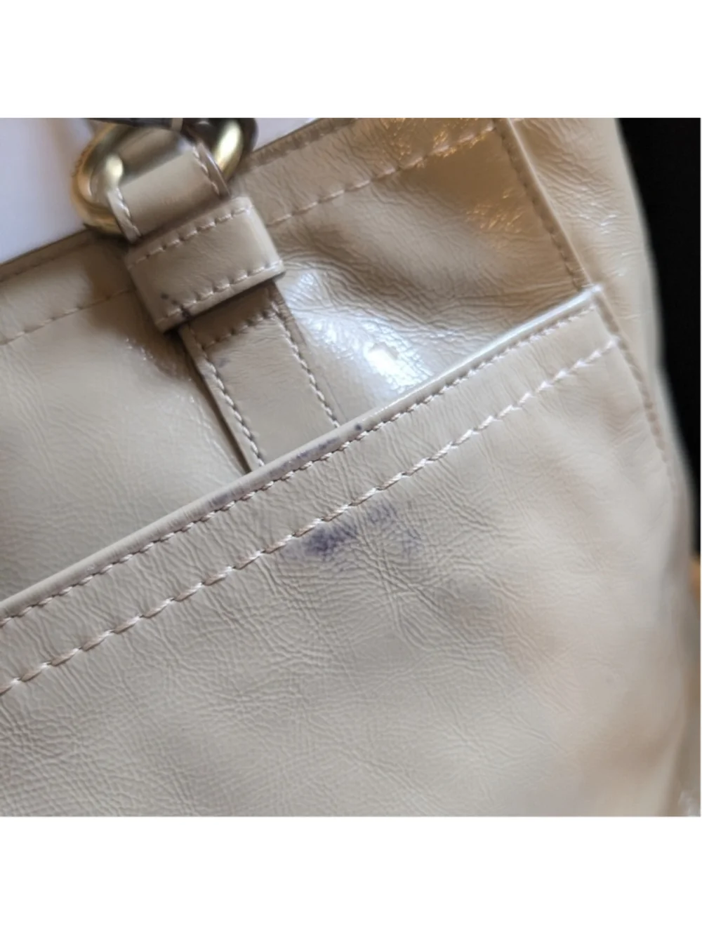 Coach Chelsea Taupe Grey Patent Leather Large Tote Satchel Shoulder Bag F14022